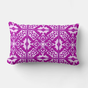 Moroccan tile - deep orchid and pink lumbar pillow