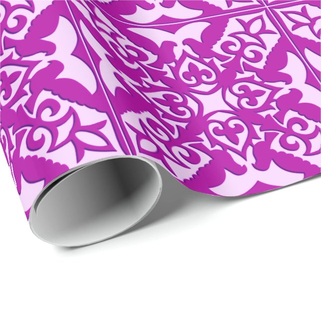 Moroccan tile - deep orchid and pink wrapping paper (Roll Corner)