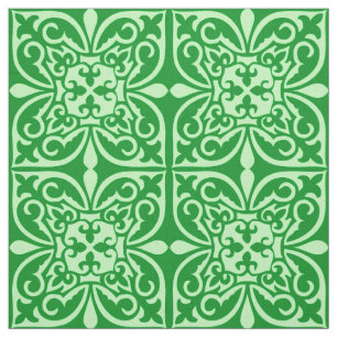 Moroccan tile - emerald green fabric