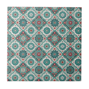 Moroccan Tile Geometric Floral Mandala Pattern Art
