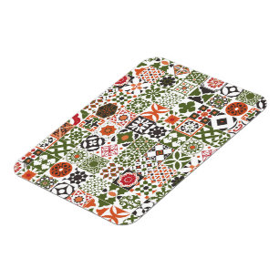 Moroccan tile - green,black,red magnet