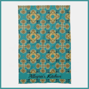 Moroccan Tile Inspired  Kitchen Towel