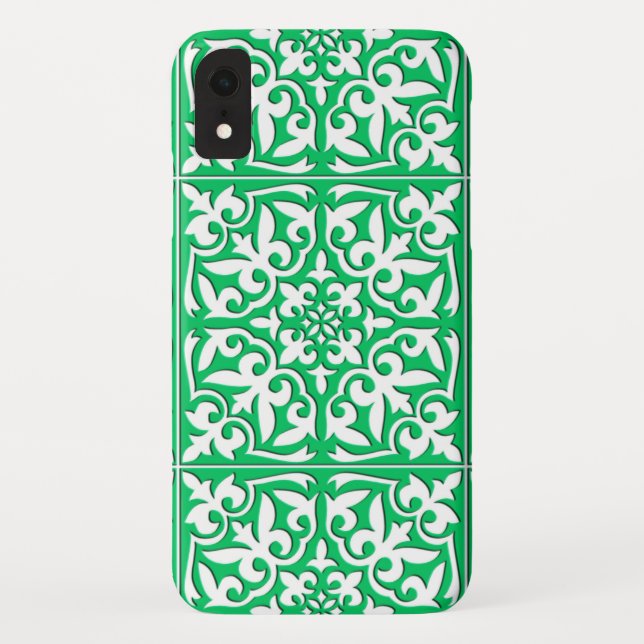 Moroccan tile - jade green and white Case-Mate iPhone case (Back)