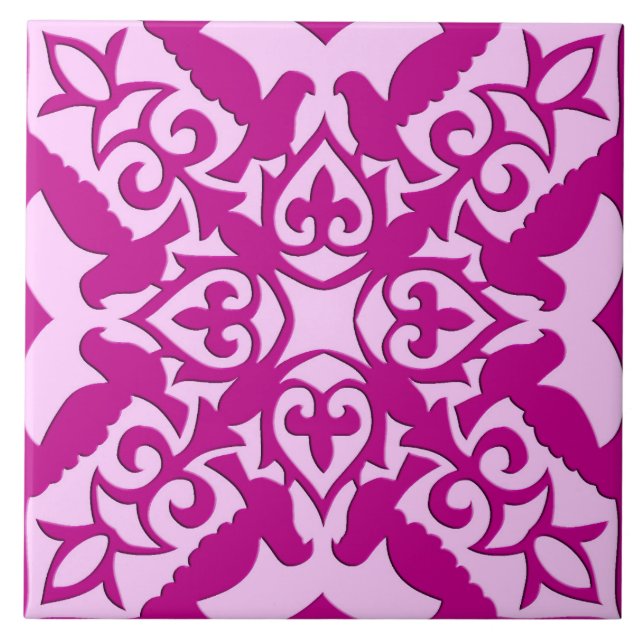 Moroccan tile - magenta and pink (Front)