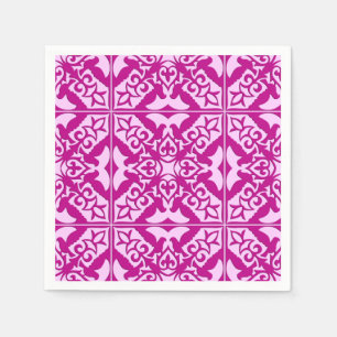Moroccan tile - magenta and pink napkin