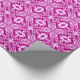 Moroccan tile - magenta and pink wrapping paper