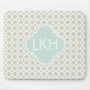 MOROCCAN TILE MONOGRAM MOUSE PAD