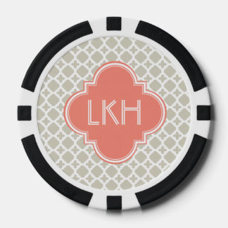 MOROCCAN TILE MONOGRAM POKER CHIPS