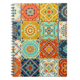 Moroccan tile mosaic illustration pattern notebook
