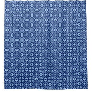 Moroccan Tile, Navy and Light Sky Blue