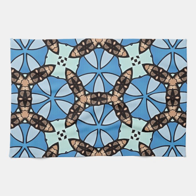 Moroccan Tile Pattern -2 Kitchen Towel (Horizontal)