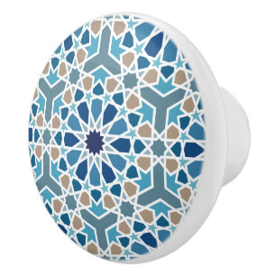 Moroccan Tile Pattern Ceramic Knob