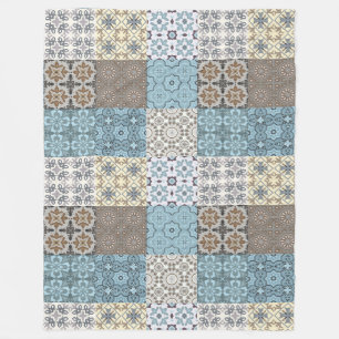 Moroccan Tile Pattern Fleece Blanket