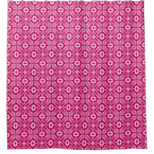 Moroccan Tile Pattern, Fuchsia and Pastel Pink
