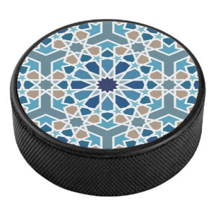 Moroccan Tile Pattern Hockey Puck