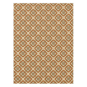 Moroccan tile pattern - Rust and Tan Tablecloth