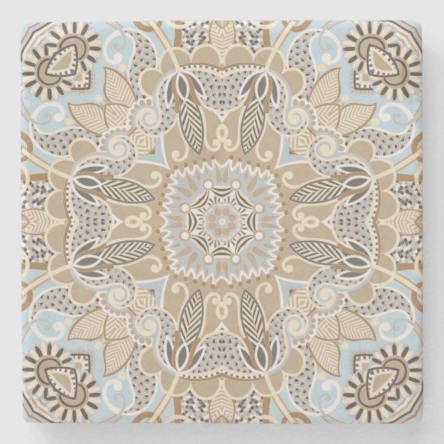 Moroccan Tile Pattern Stone Coaster (Front)