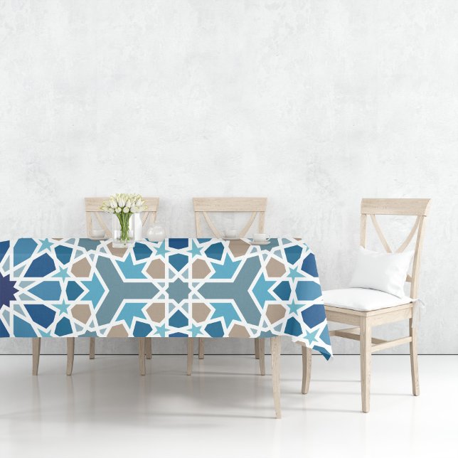 Moroccan Tile Pattern Tablecloth (Moroccan Tile Pattern Tablecloth by Looly Elzayat
)