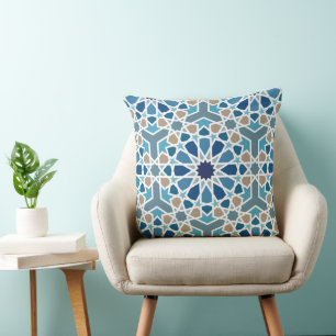 Moroccan Tile Pattern Throw Pillow