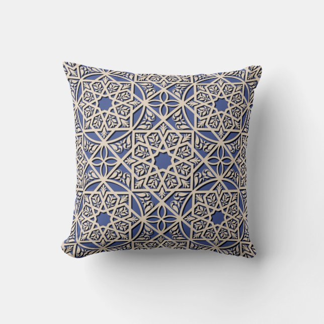 Moroccan Tile Pattern Throw Pillow (Front)