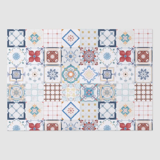 Moroccan Tile Pattern Tissue Paper (Front)