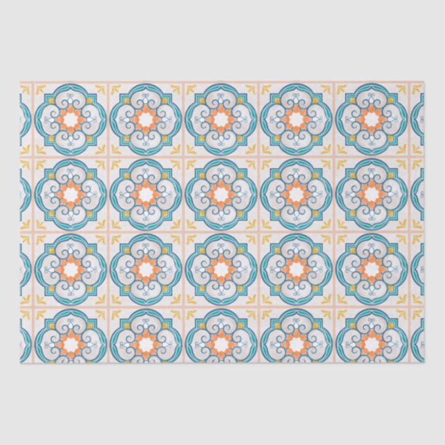 Moroccan Tile Pattern  Tissue Paper (Front)