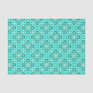 Moroccan tile pattern - Turquoise and Aqua Tissue Paper