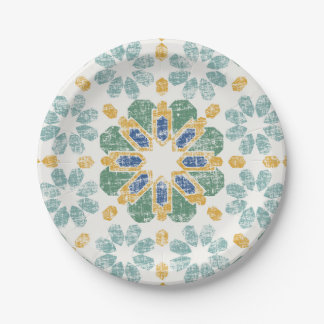Moroccan Tile - Pond Paper Plate