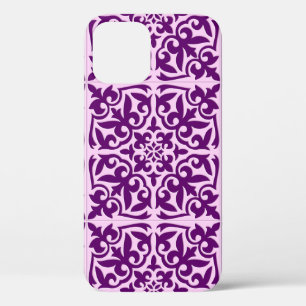 Moroccan tile - purple and orchid iPhone 12 pro case