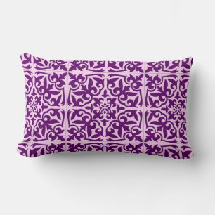 Moroccan tile - purple and orchid lumbar pillow