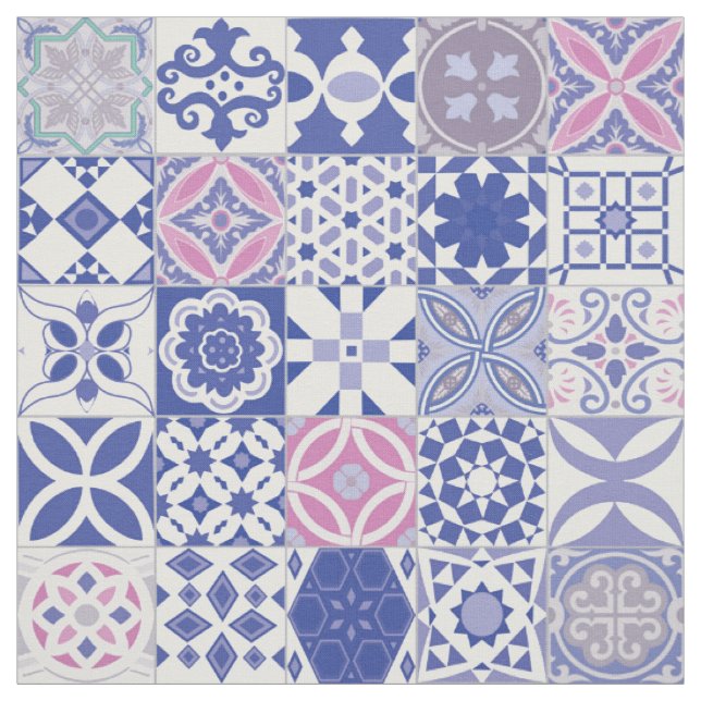 Moroccan tile - purple and pink fabric (Swatch)