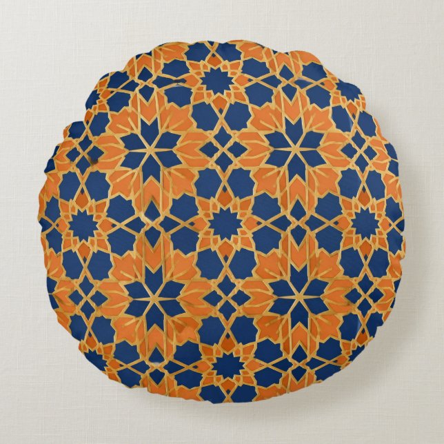 Moroccan Tile Throw Pillow, boho throw pillow (Front)