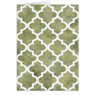Moroccan Tile Trellis Patterm on Moss Green Marble