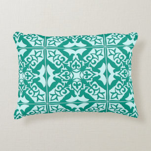 Moroccan tile - turquoise and aqua accent pillow