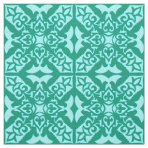 Moroccan tile - turquoise and aqua fabric