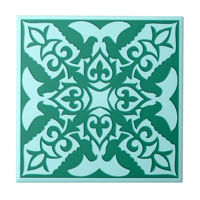 Moroccan Tile, Turquoise and Aqua Tile (Front)