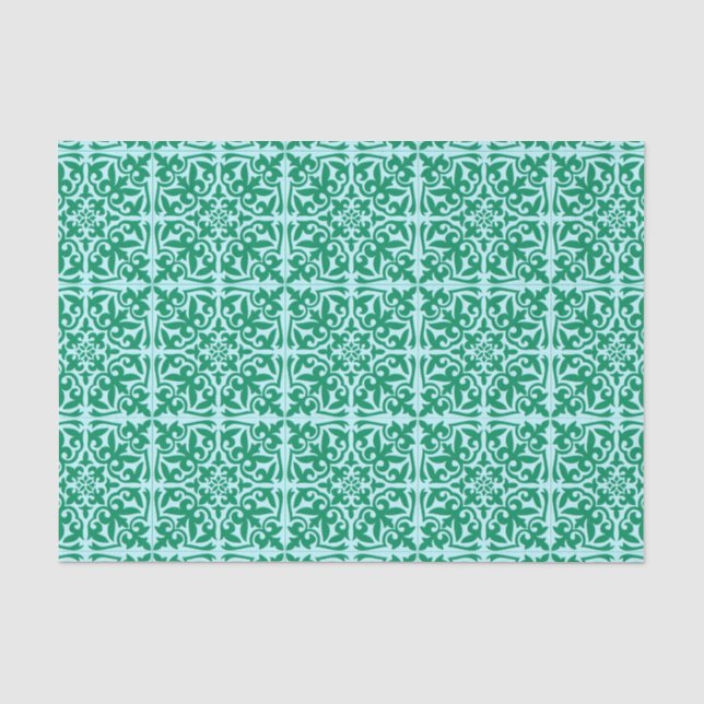 Moroccan tile - turquoise and aqua tissue paper (Front)