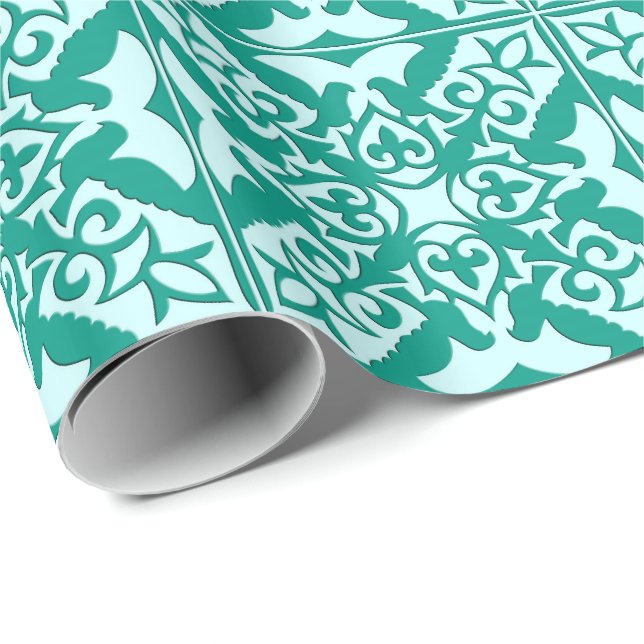 Moroccan tile - turquoise and aqua wrapping paper (Roll Corner)