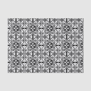 Moroccan tile - white with black background tissue paper