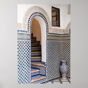 Moroccan Tiled Doorway Poster