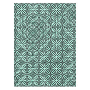 Moroccan tiles - aqua blue and black tablecloth