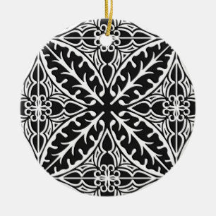Moroccan tiles - black and white ceramic ornament