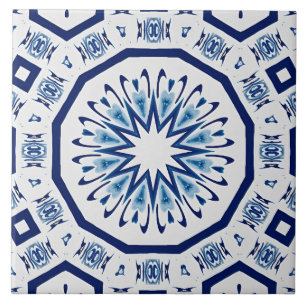 Moroccan tiles,blue tile,All-Over Print Tile