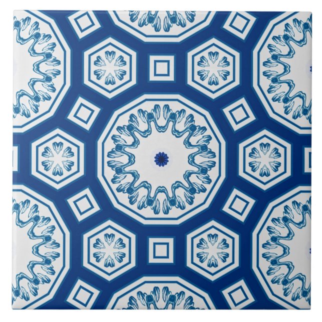 Moroccan tiles,blue tile,All-Over Print Tile (Front)