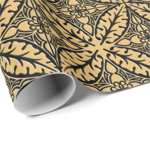 Moroccan tiles - camel tan and black wrapping paper