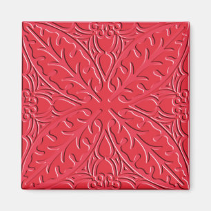 Moroccan tiles - cinnabar red magnet