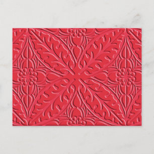Moroccan tiles - cinnabar red postcard