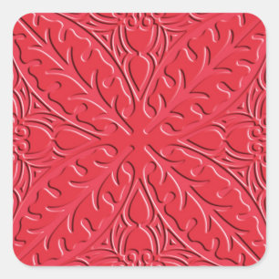 Moroccan tiles - cinnabar red square sticker