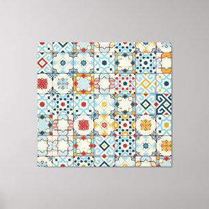 Moroccan tiles, colorful seamless pattern. canvas print