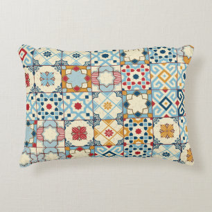 Moroccan tiles, colourful seamless pattern. accent pillow